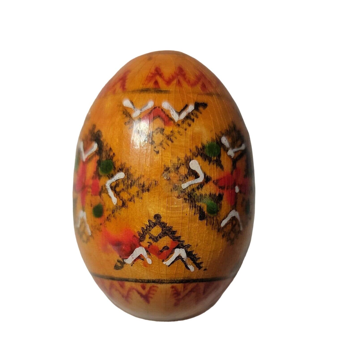 Vintage Wooden Easter Egg Hand Painted Hand Painted Wooden Egg Easter Decor