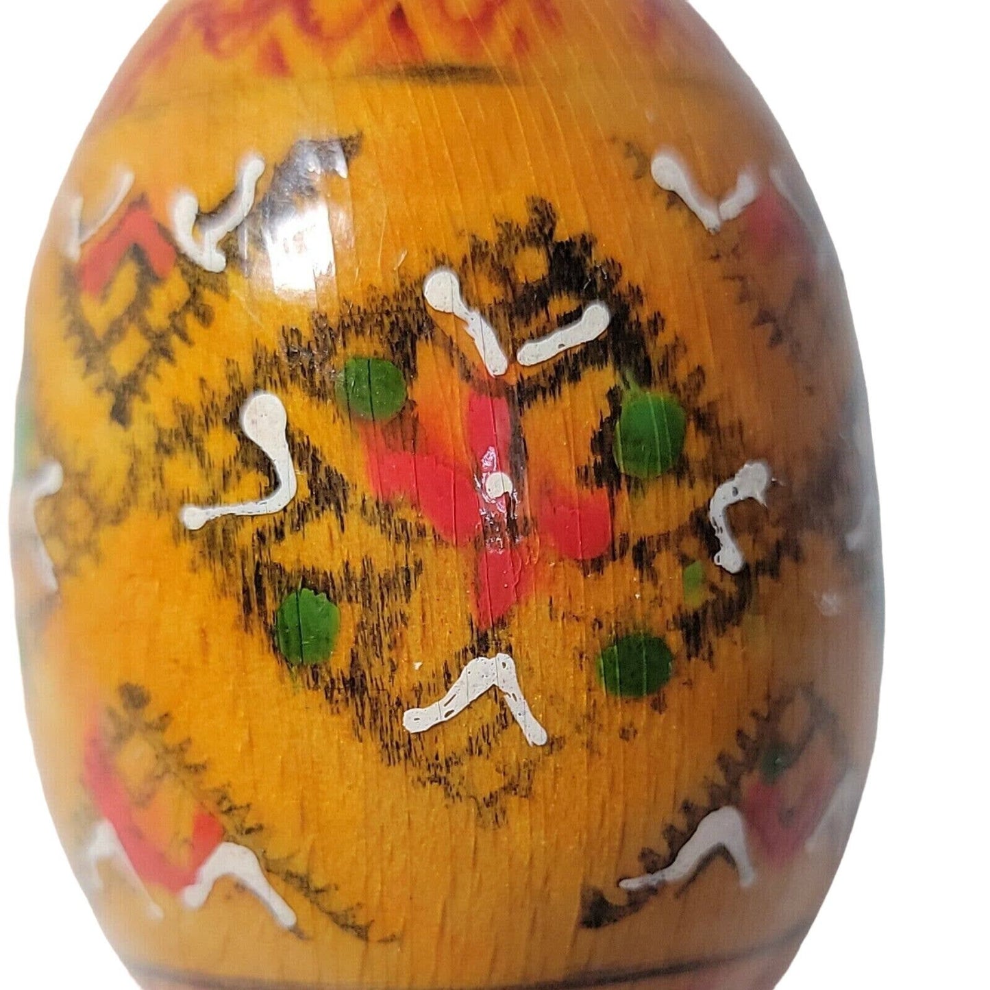 Vintage Wooden Easter Egg Hand Painted Hand Painted Wooden Egg Easter Decor