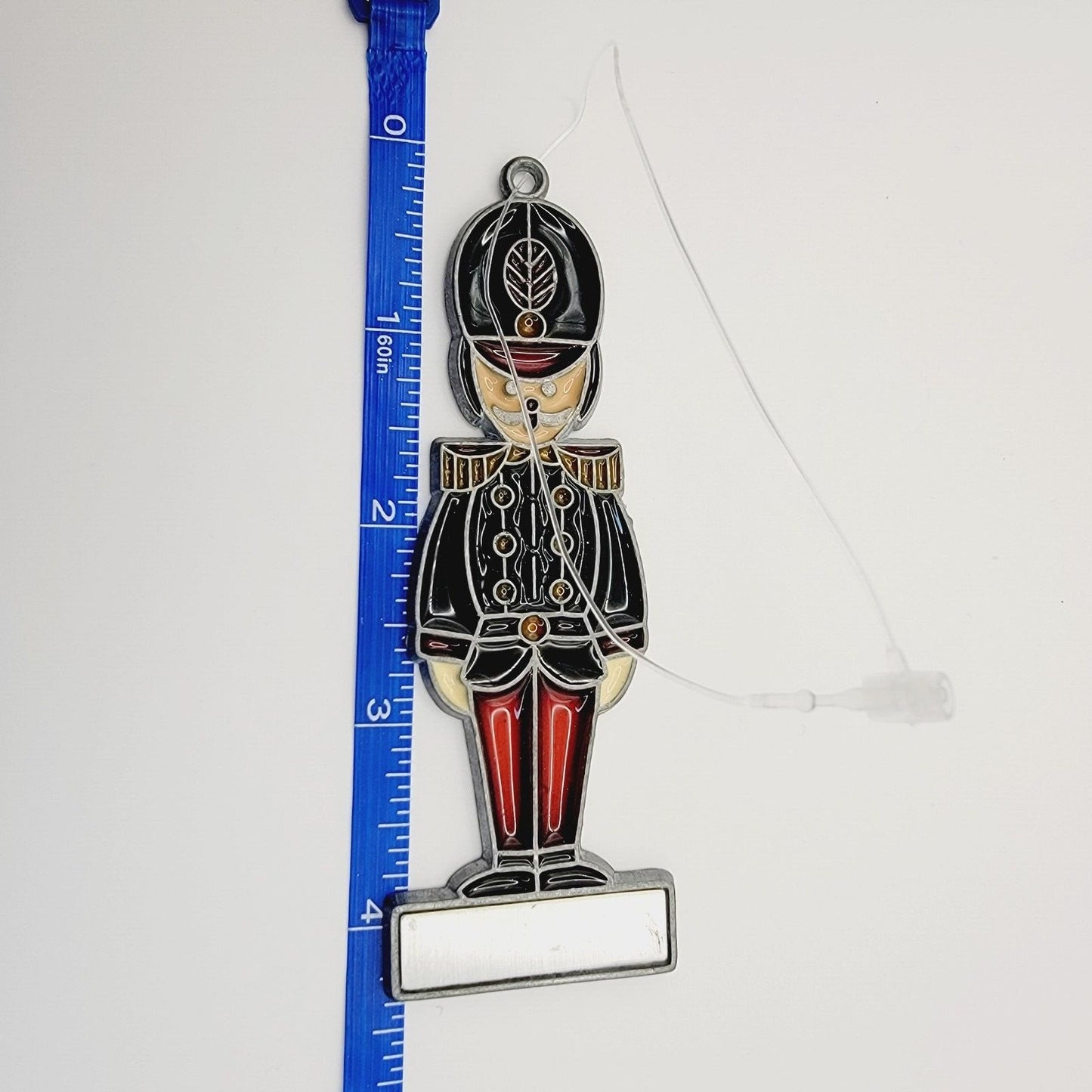 Vintage Leonard 1978 Toy Soldier Holiday Christmas Ornament Stain Glass Ornament