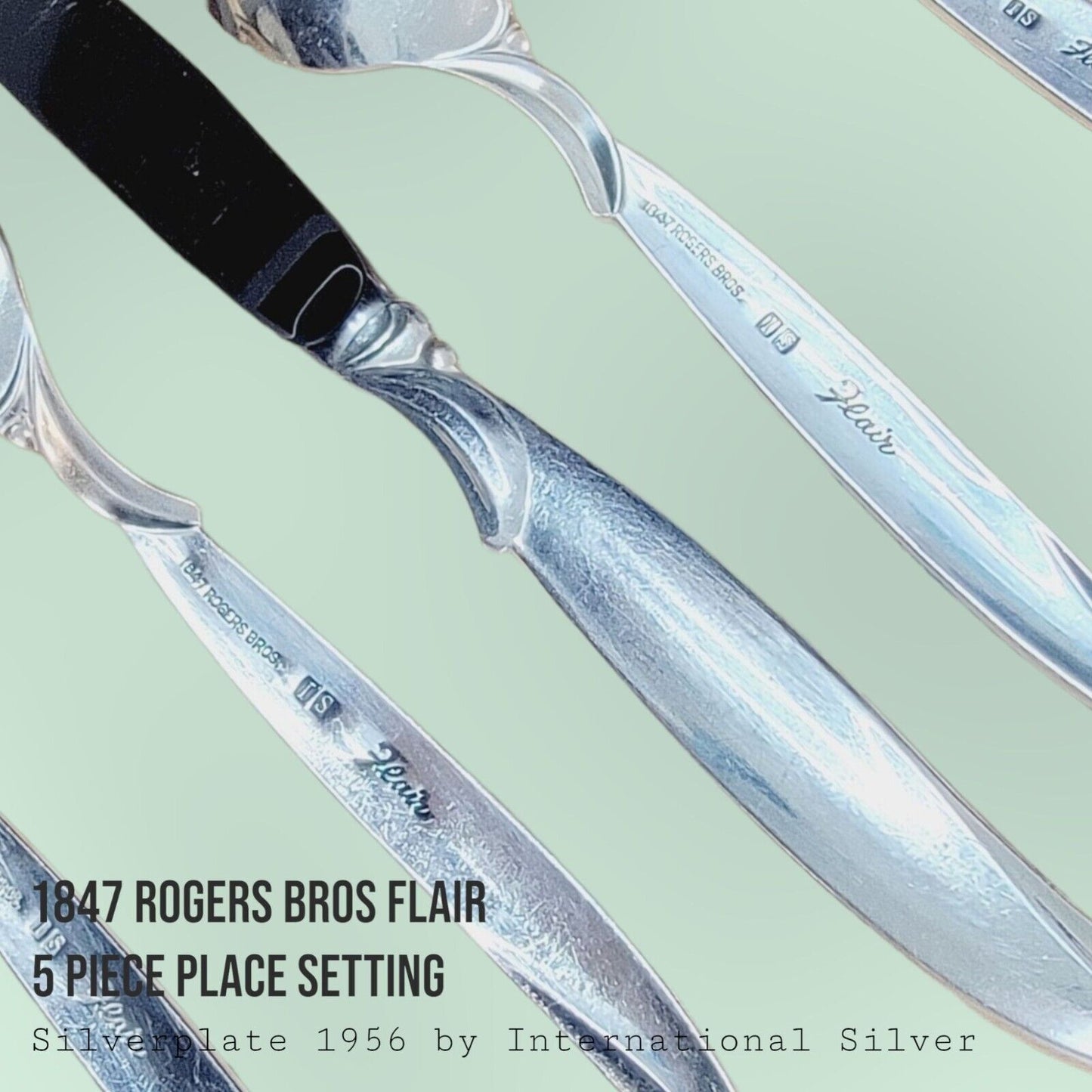 Vintage 1847 Rogers Bros FLAIR Silverplate 5-Piece Place Setting
