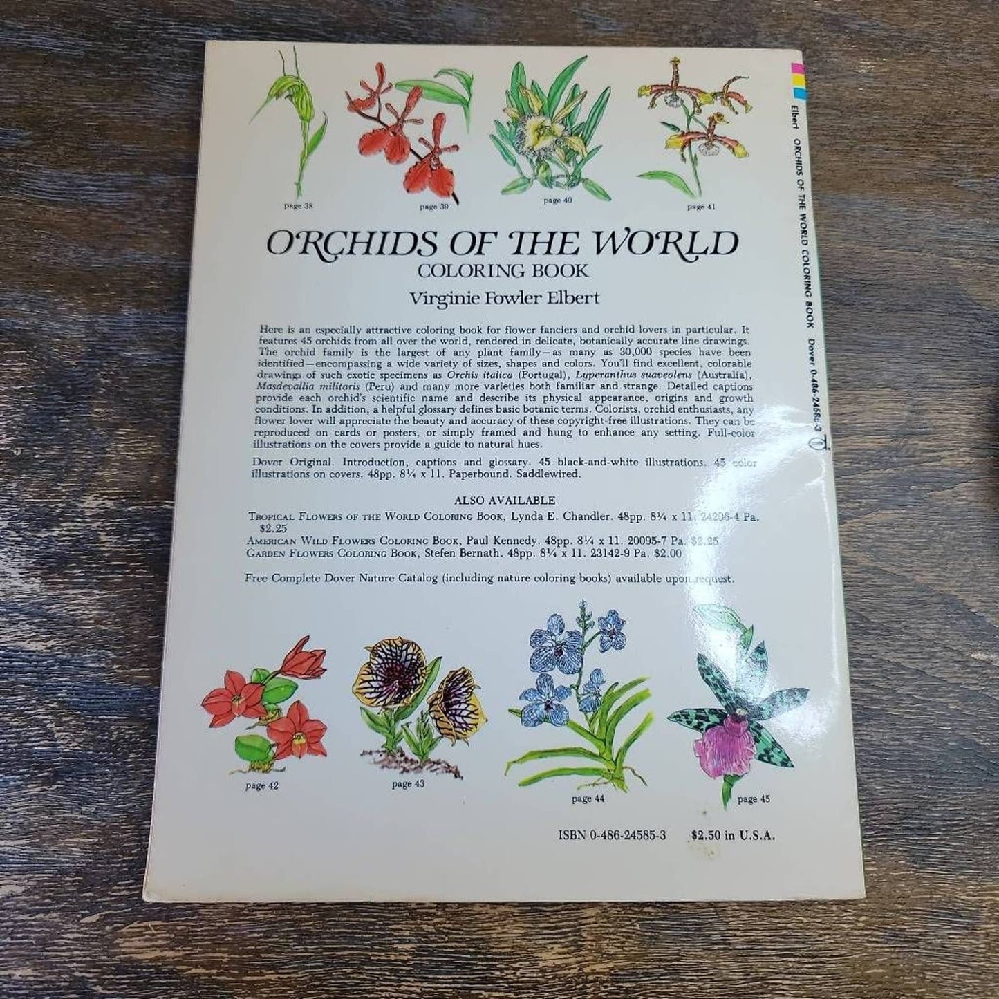 Vintage Dover Coloring Book Orchids of The World Virginie Fowler Elbert