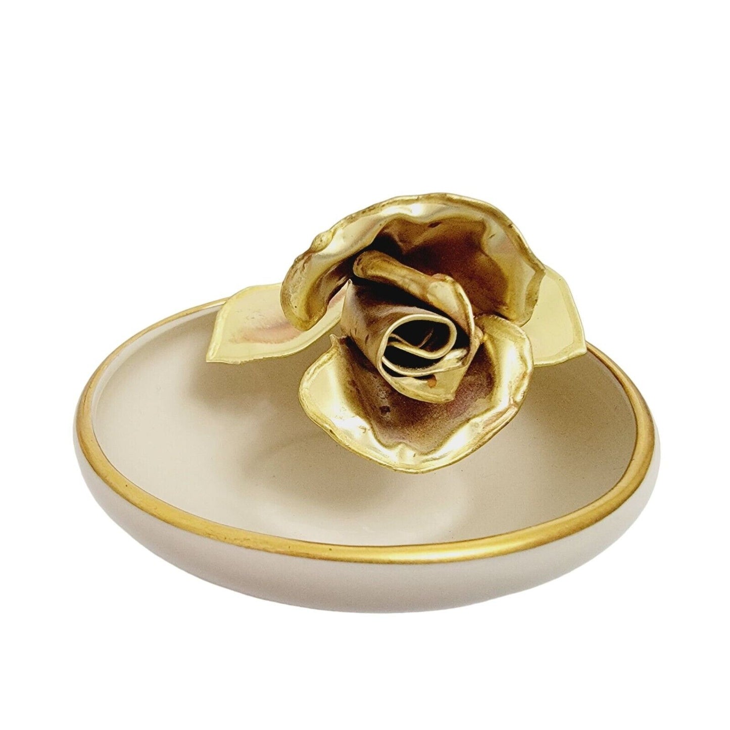 Edelstein Bavaria Home Ashtray MCM Decor Gold Floral Design