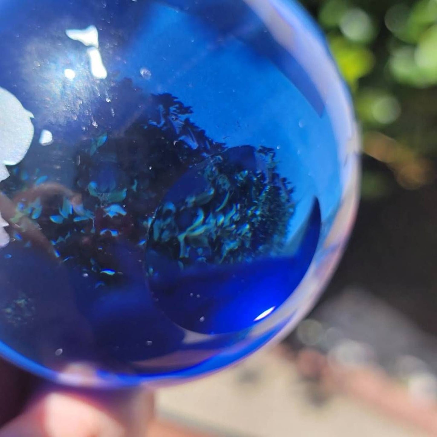 Paperweight Blue Earth World Globe Glass Ball Travel Aesthetic Cobalt 3"