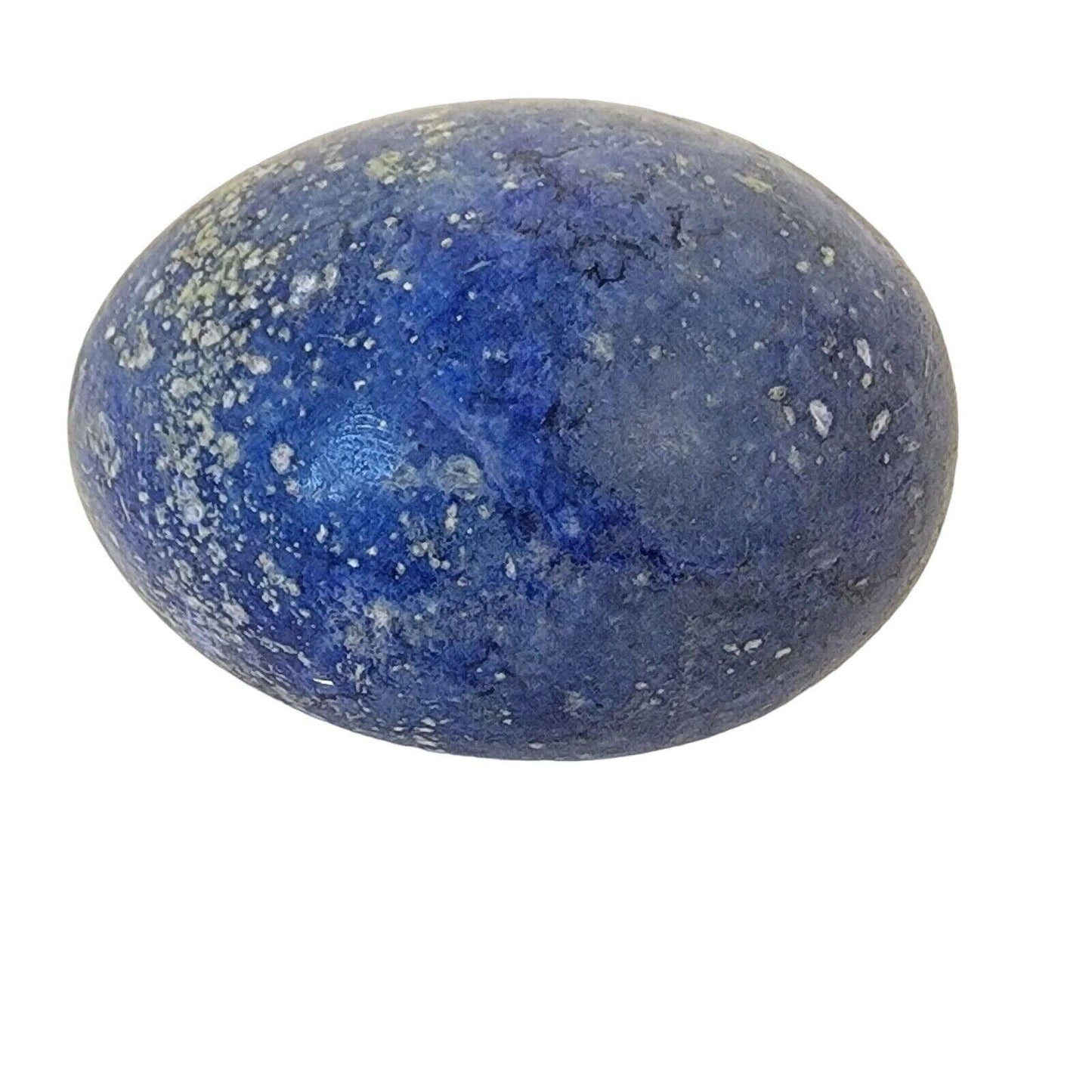 Hand Carved Stone Egg Paperweight, Blue Stone Egg, Easter Decor, Carved Egg