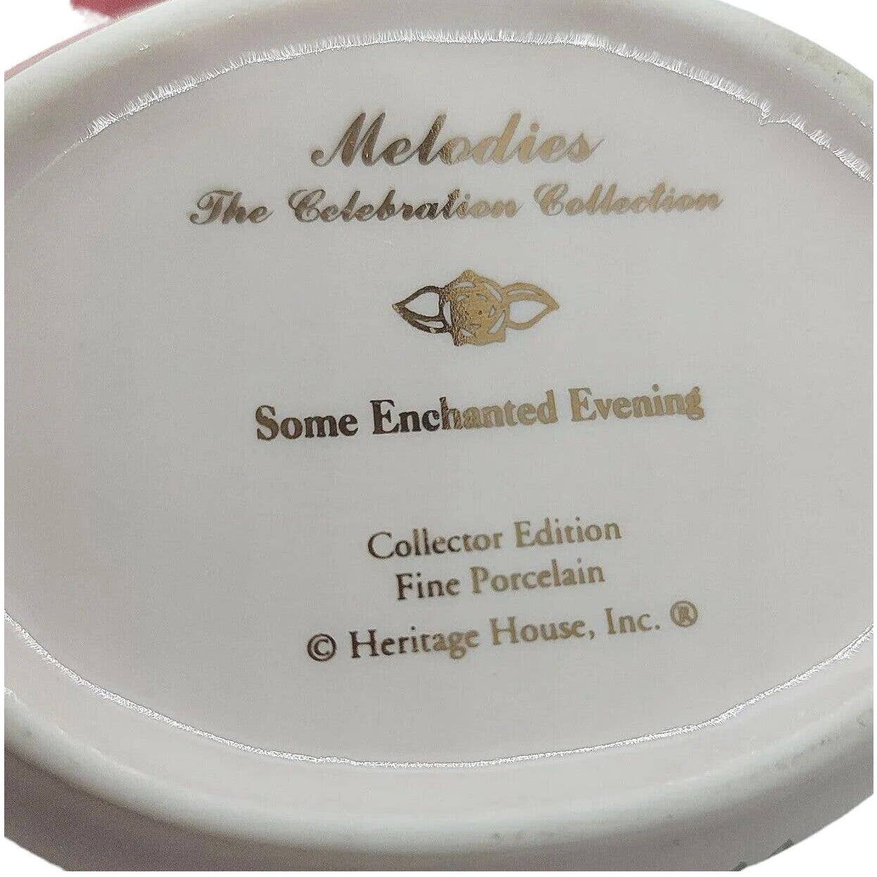 Heritage House Melodies Music Box Porcelain Some Enchanted Evening, Valentine's