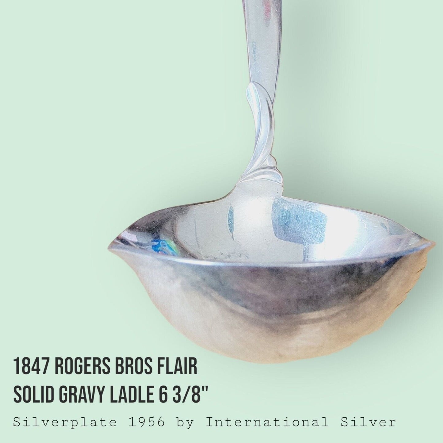 Vintage 1847 Rogers Bros FLAIR Silverplate Solid Gravy Ladle 6 3/8"