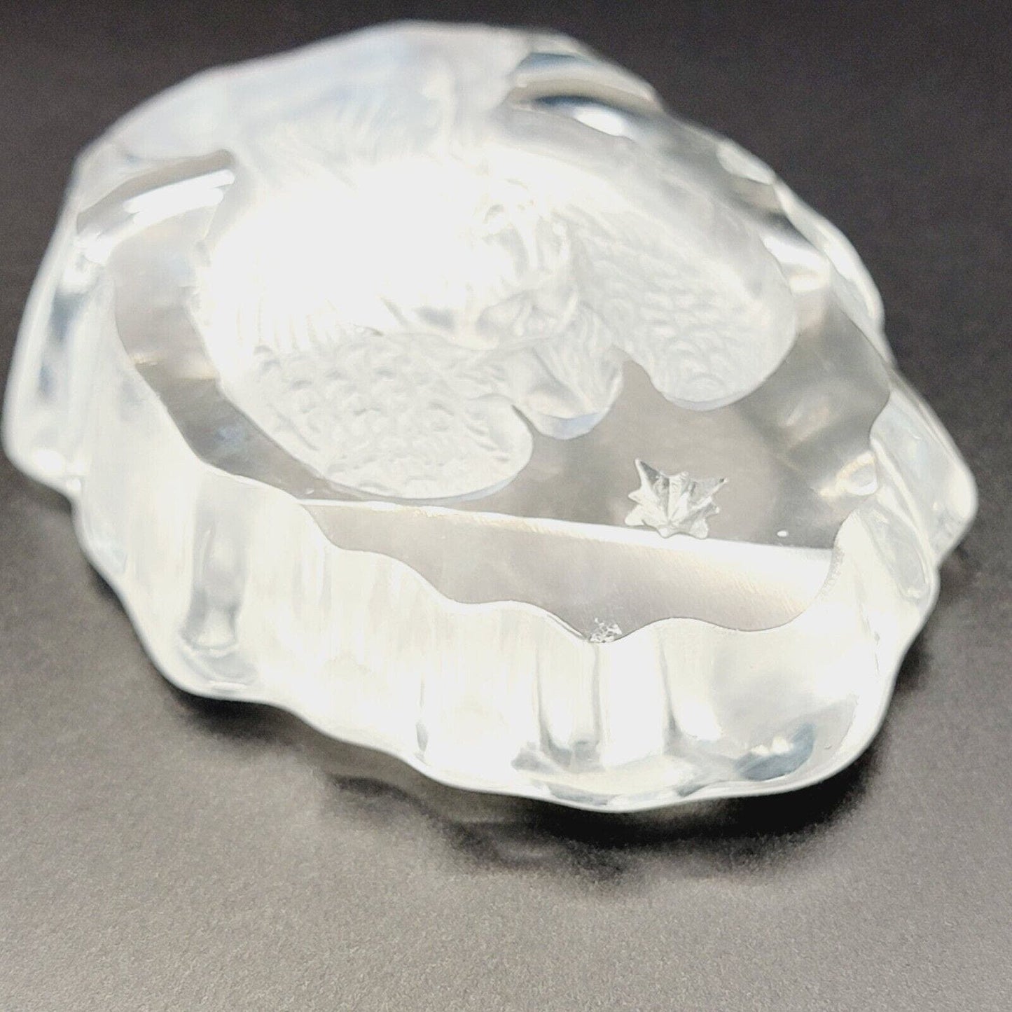 Small Round Carved Angel Solid Glass Christmas Spiritual Gift Glass Paperweight