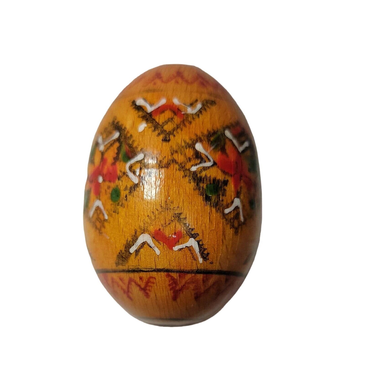 Vintage Wooden Easter Egg Hand Painted Hand Painted Wooden Egg Easter Decor