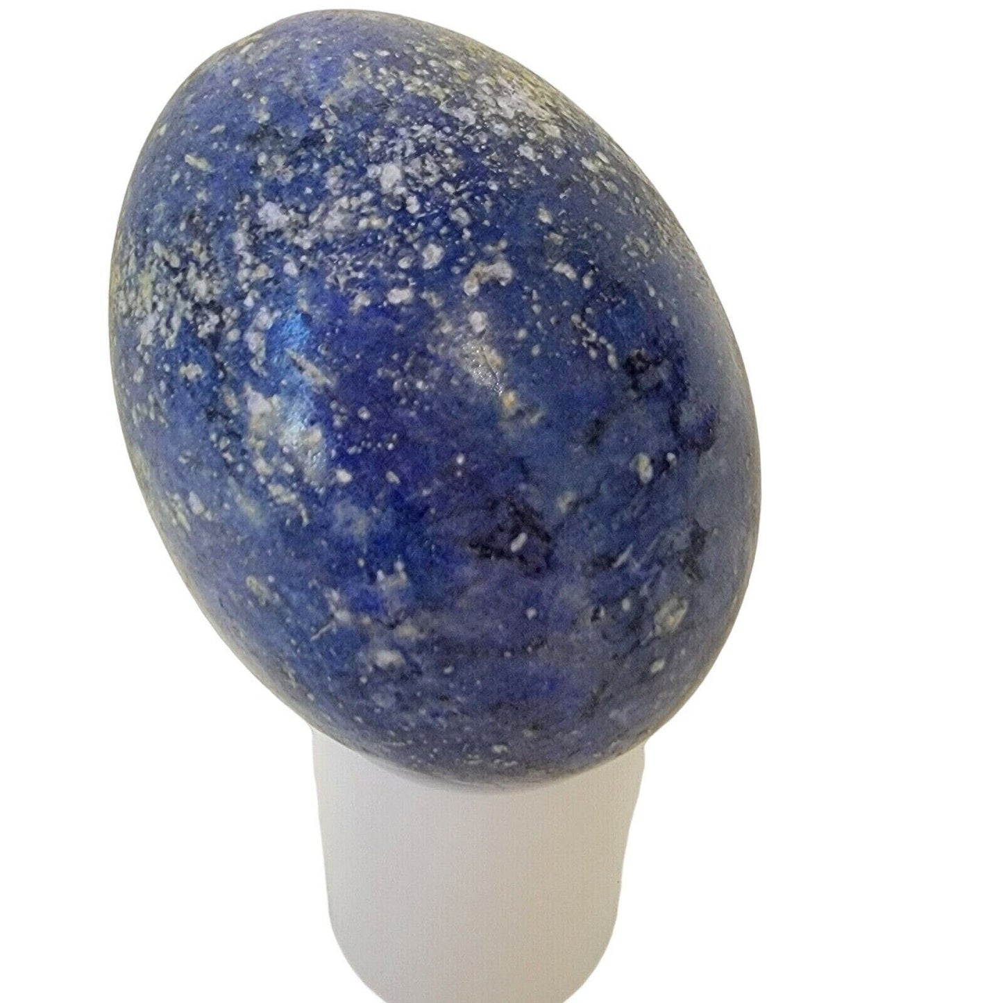 Hand Carved Stone Egg Paperweight, Blue Stone Egg, Easter Decor, Carved Egg