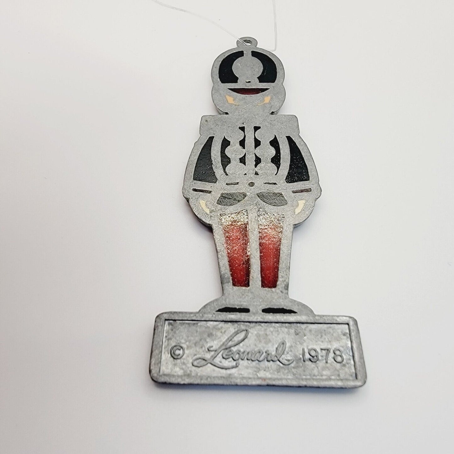 Vintage Leonard 1978 Toy Soldier Holiday Christmas Ornament Stain Glass Ornament