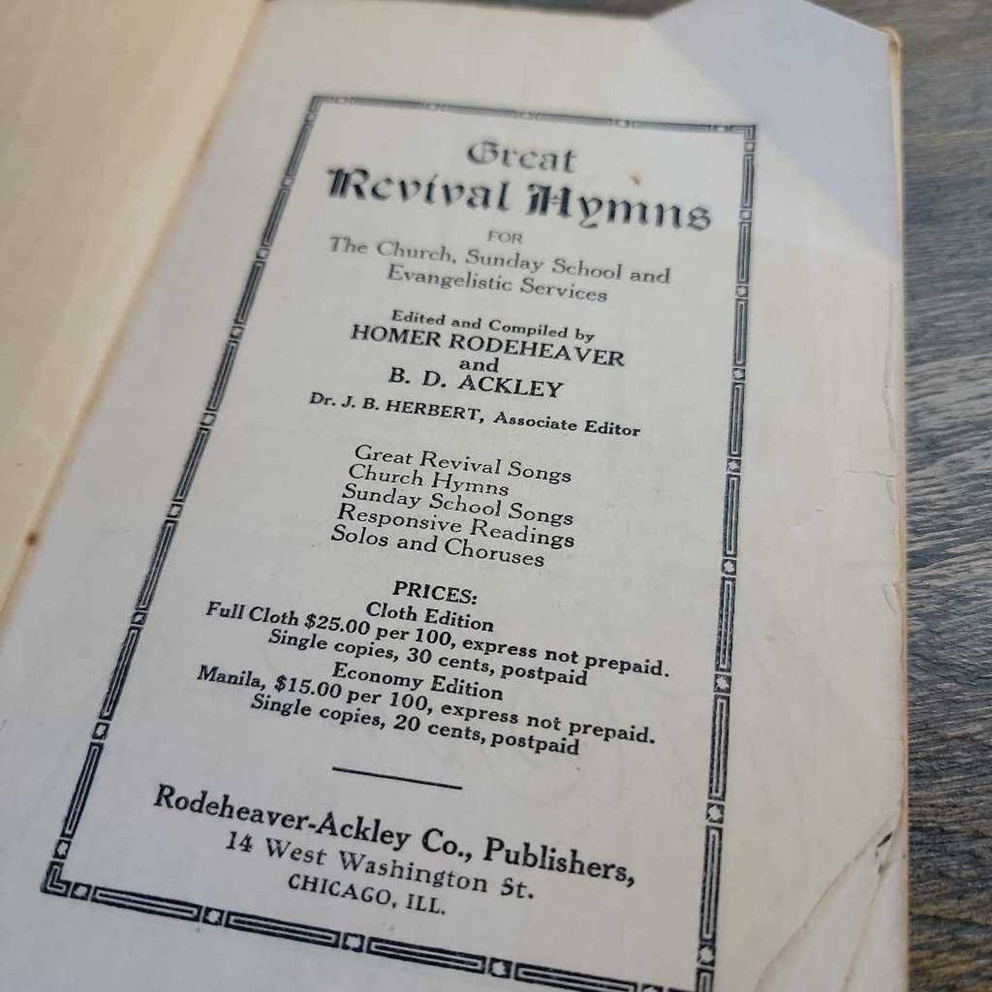 3 Antique Hymn Books Great Revival 1911-23 Christian Dark Academia Decor