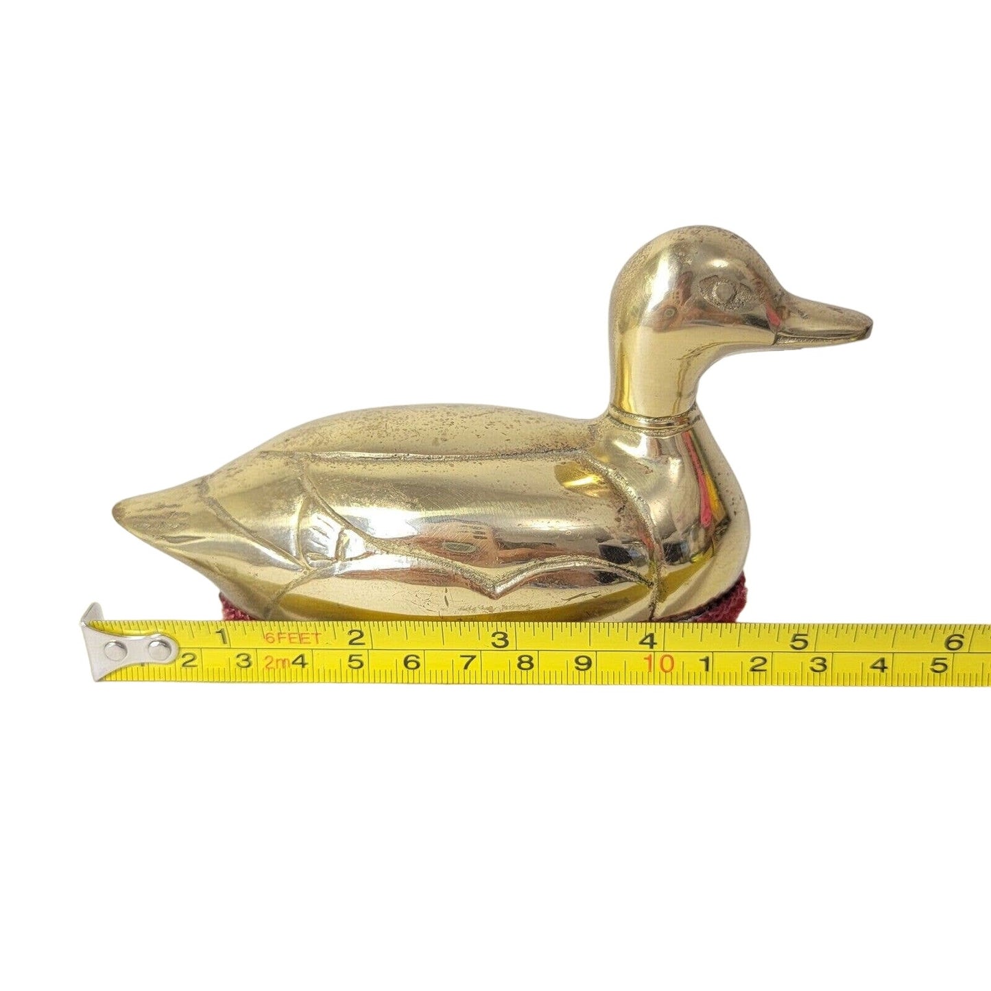 Vintage Brass Duck Lint Brush Paperweight Mallard Figurine Mr Man 1983 Office