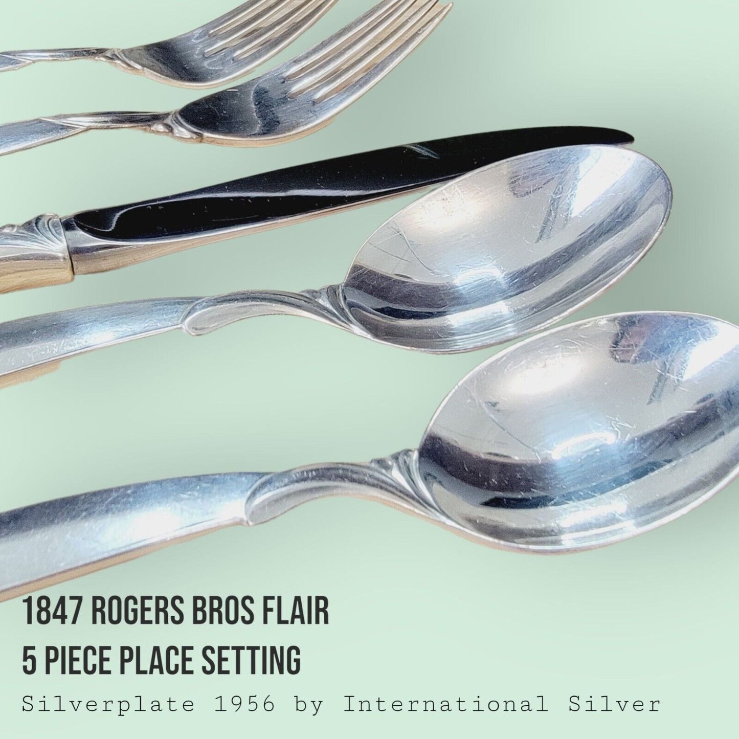 Vintage 1847 Rogers Bros FLAIR Silverplate 5-Piece Place Setting