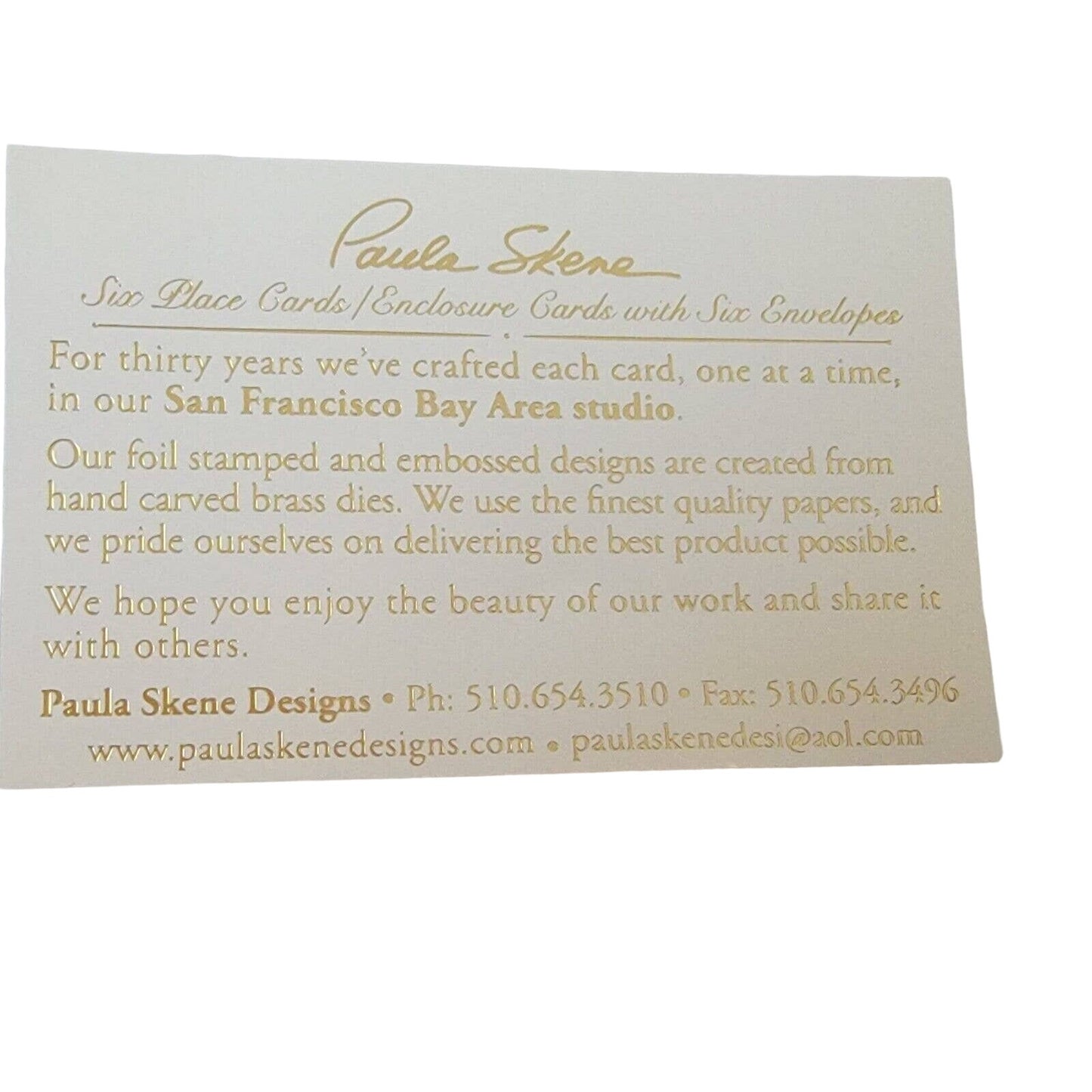 6 Paula Skene Embossed Christmas Gift Cards and Envelopes, Place Cards Gift Tags