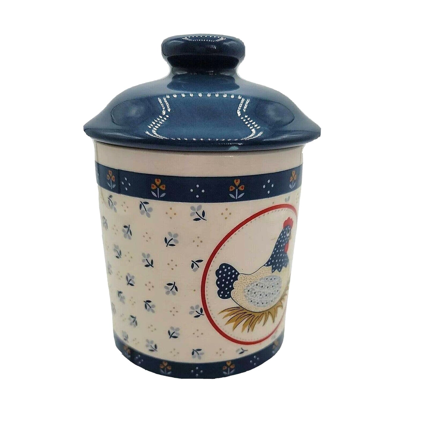 Vintage Country Hen Canister with Lid, Made in Japan, Cottage Core FLAW READ