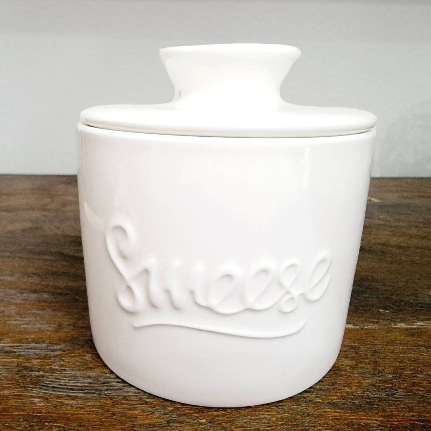 Sweese French Butter Bell Butter Keeper Crock White Ceramic Country Home 4"