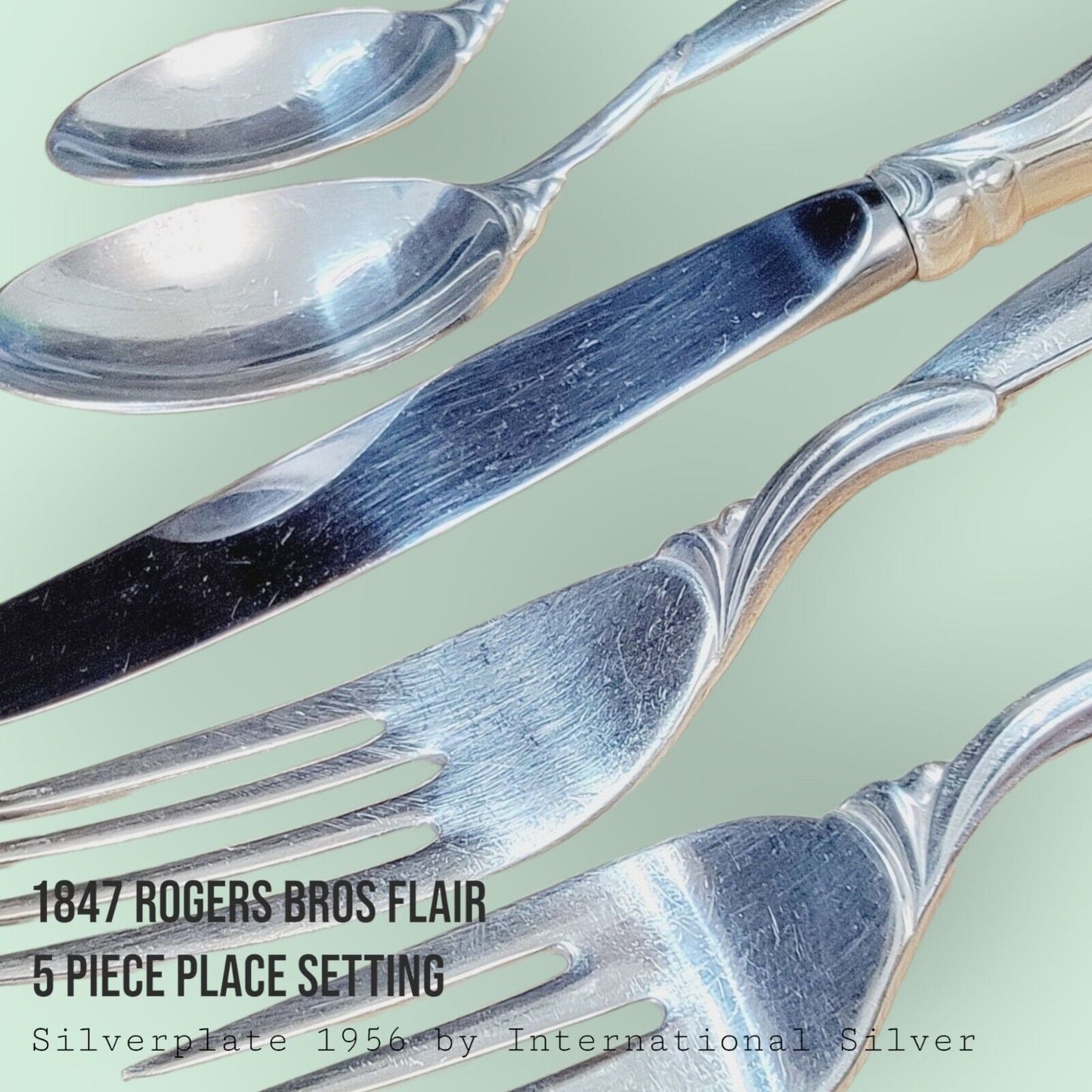 Vintage 1847 Rogers Bros FLAIR Silverplate 5-Piece Place Setting