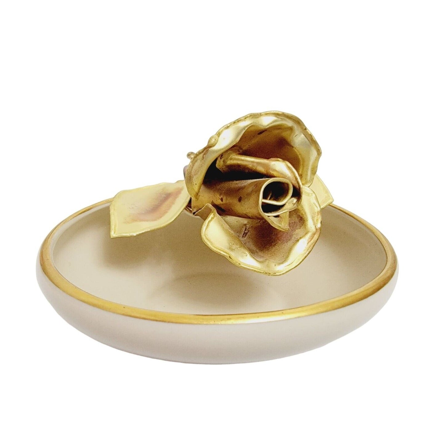 Edelstein Bavaria Home Ashtray MCM Decor Gold Floral Design