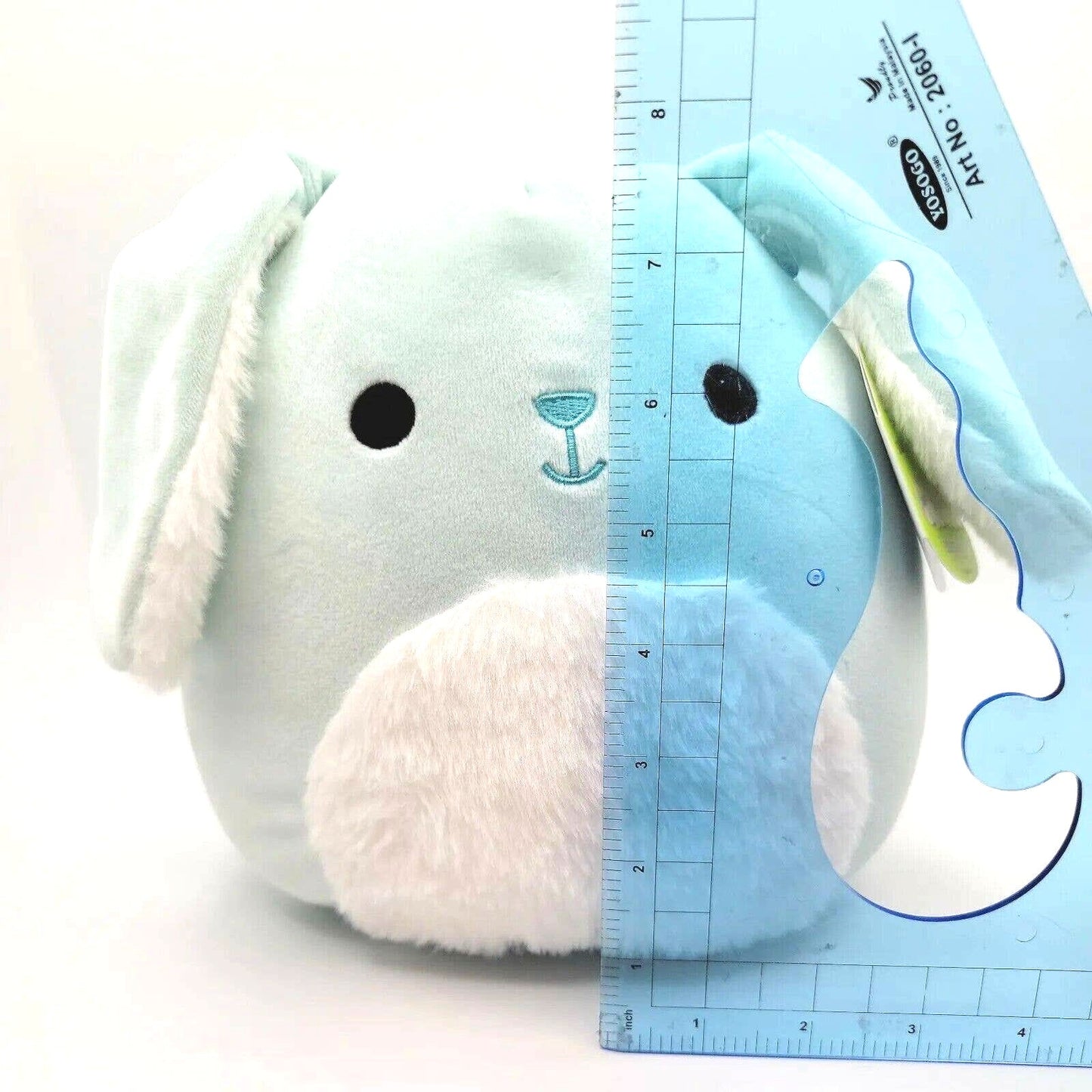 Squishmallows Buttons the Blue Bunny with Fur, 8" by Kellytoy 2021 Flaw