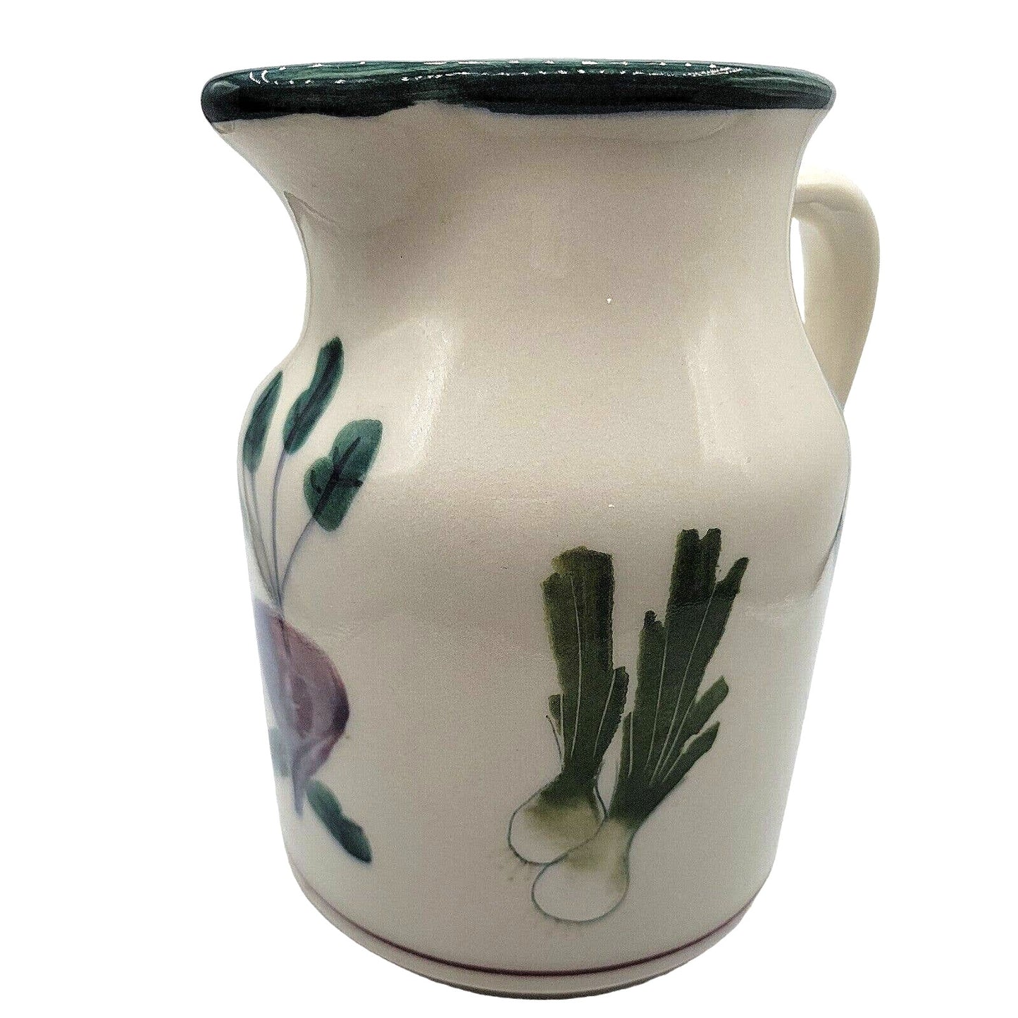 Vintage Hartstone Pottery Farmers Market Vegetable Pitcher Hand Painted Ceramic