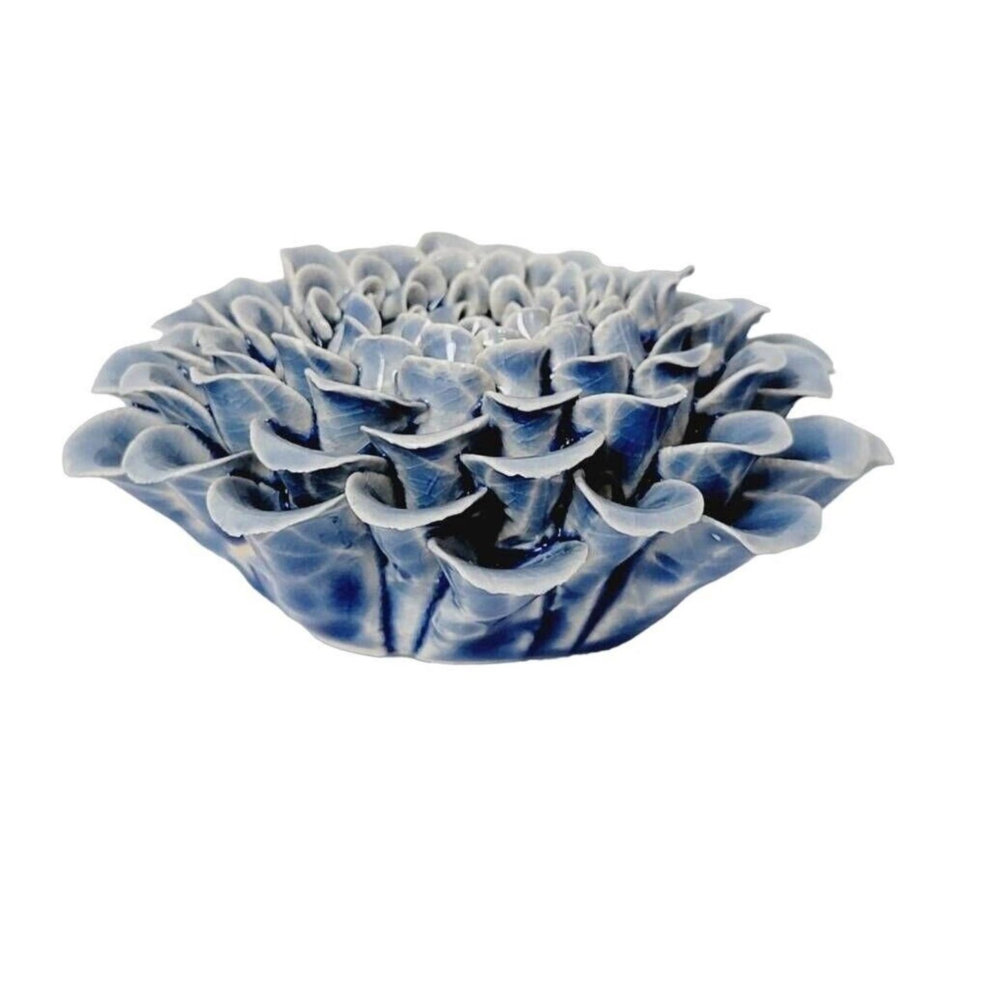 Jayson Home Zinnia Flower Ceramic Flower Decorative Paperweight Indigo Blue