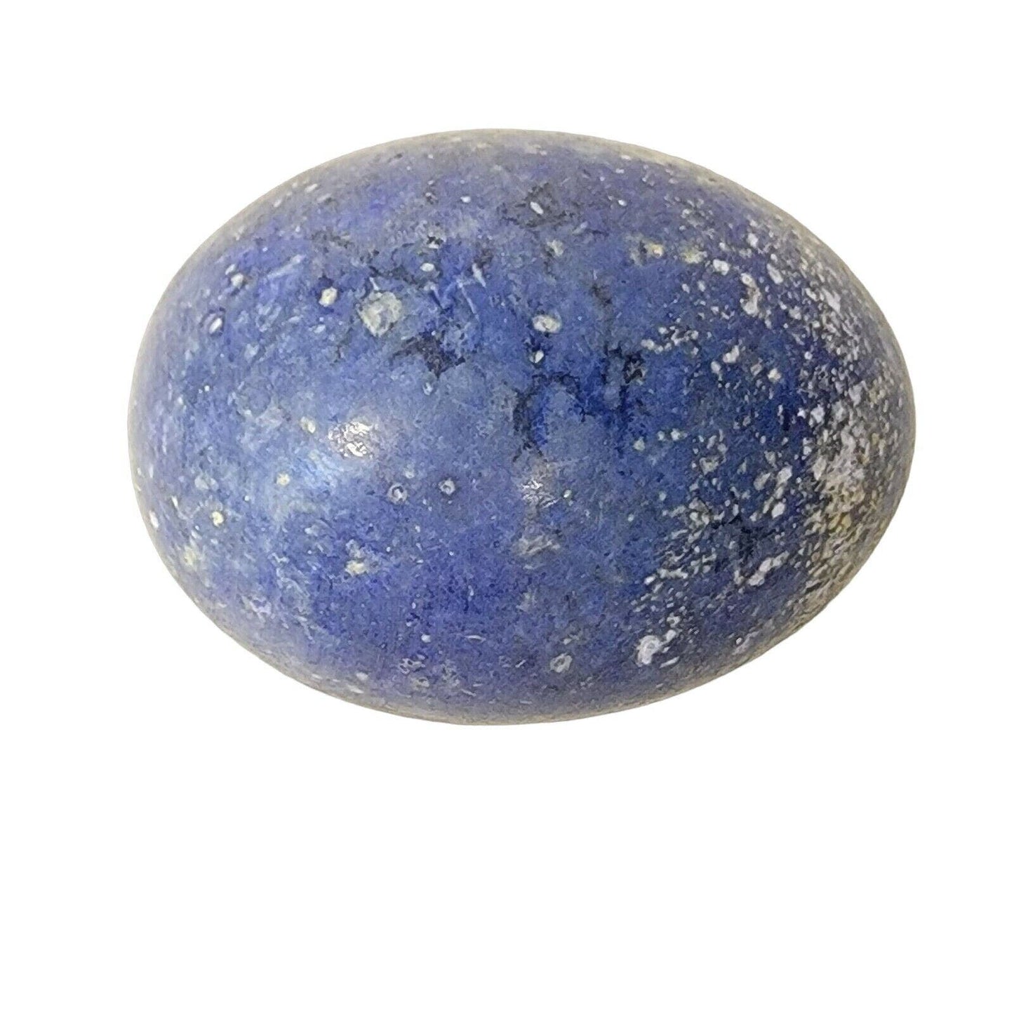 Hand Carved Stone Egg Paperweight, Blue Stone Egg, Easter Decor, Carved Egg