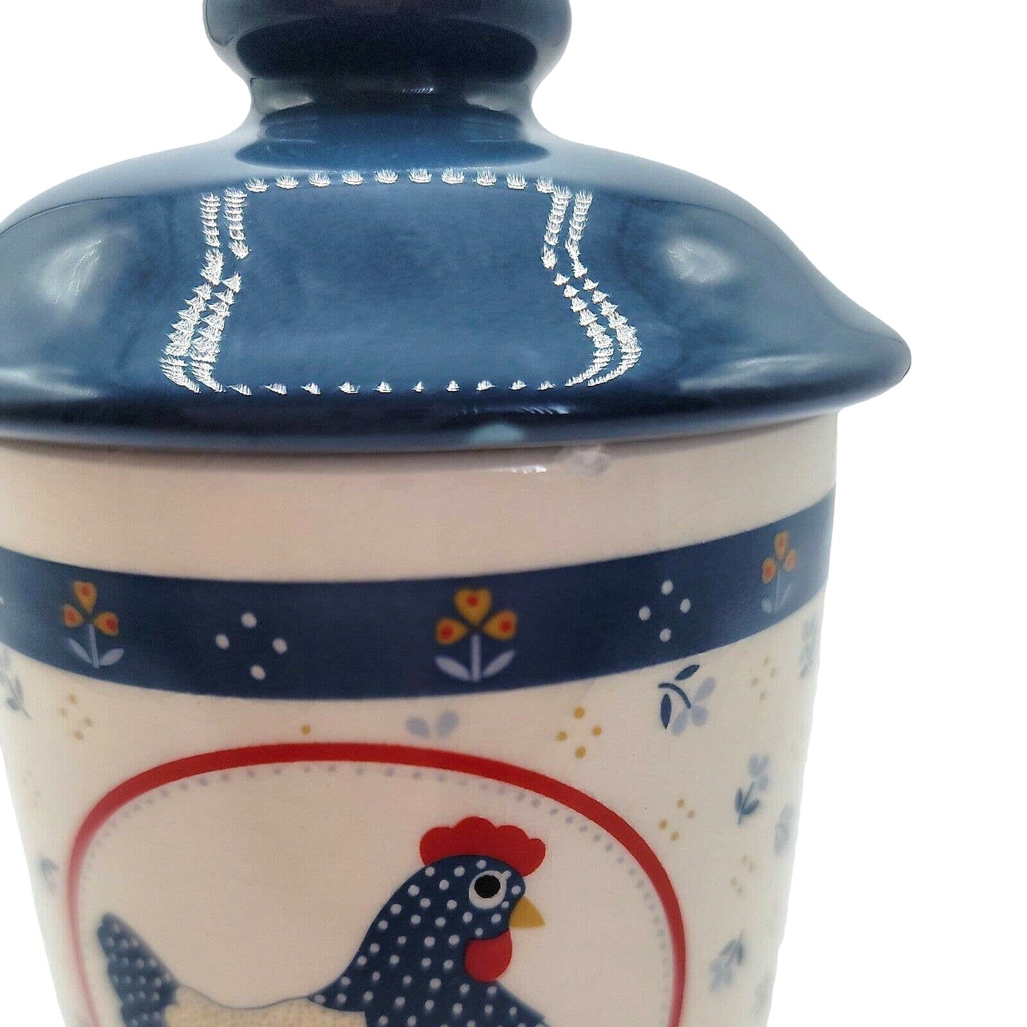 Vintage Country Hen Canister with Lid, Made in Japan, Cottage Core FLAW READ