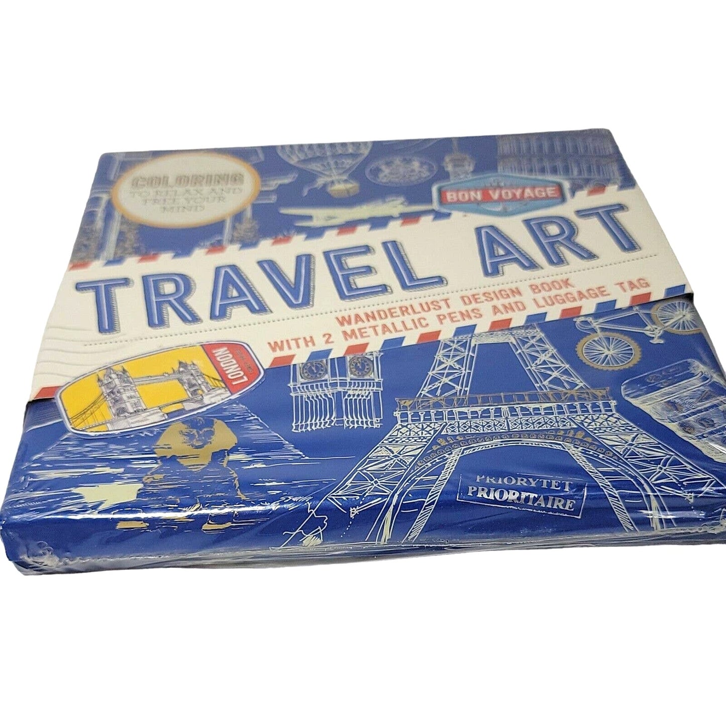 Travel Art Set World Market 2015 with Design Book, Metallic Pens, Coloring Book