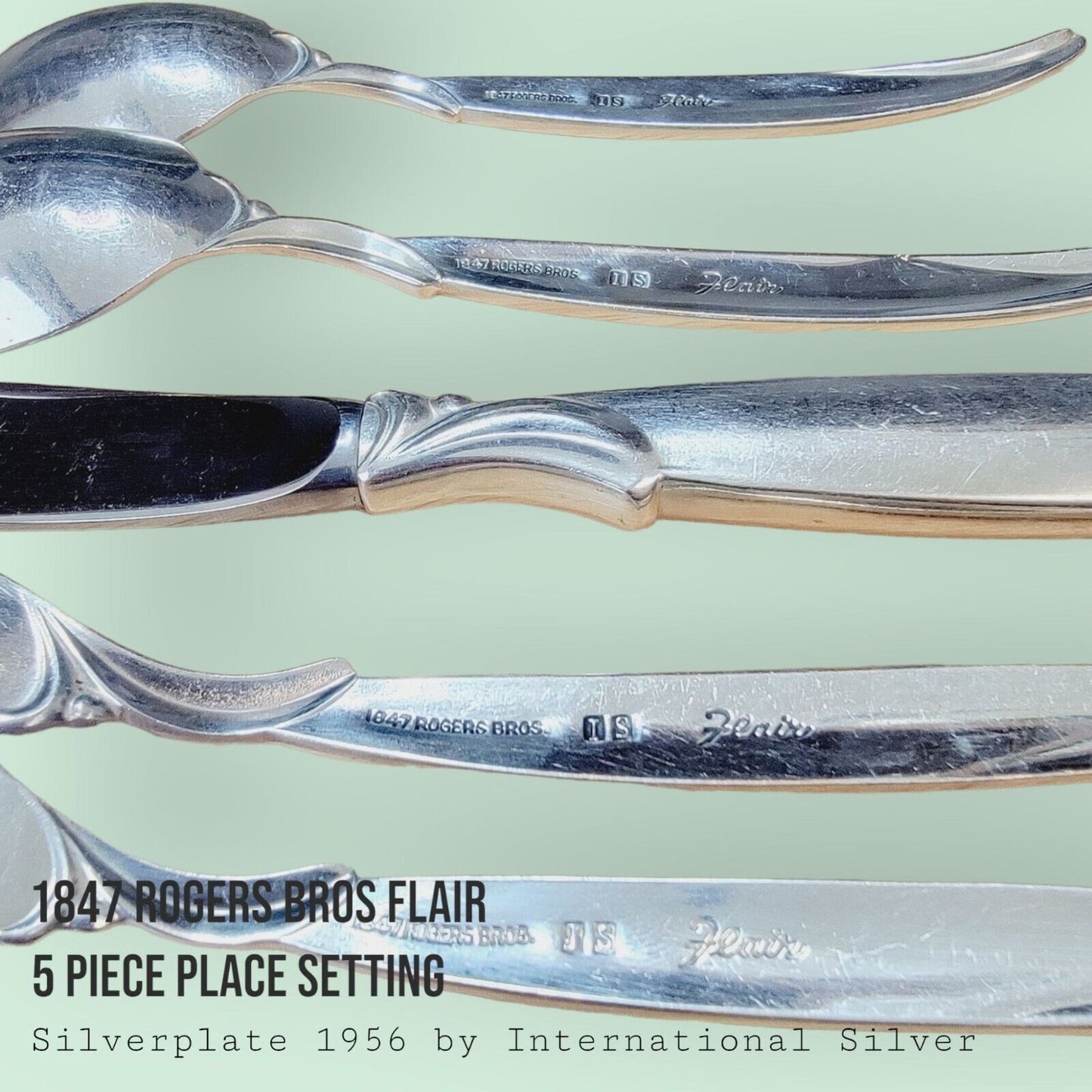 Vintage 1847 Rogers Bros FLAIR Silverplate 5-Piece Place Setting