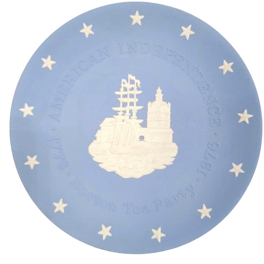 Wedgwood Jasperware American Independence Bicentennial Plate Boston Tea Party