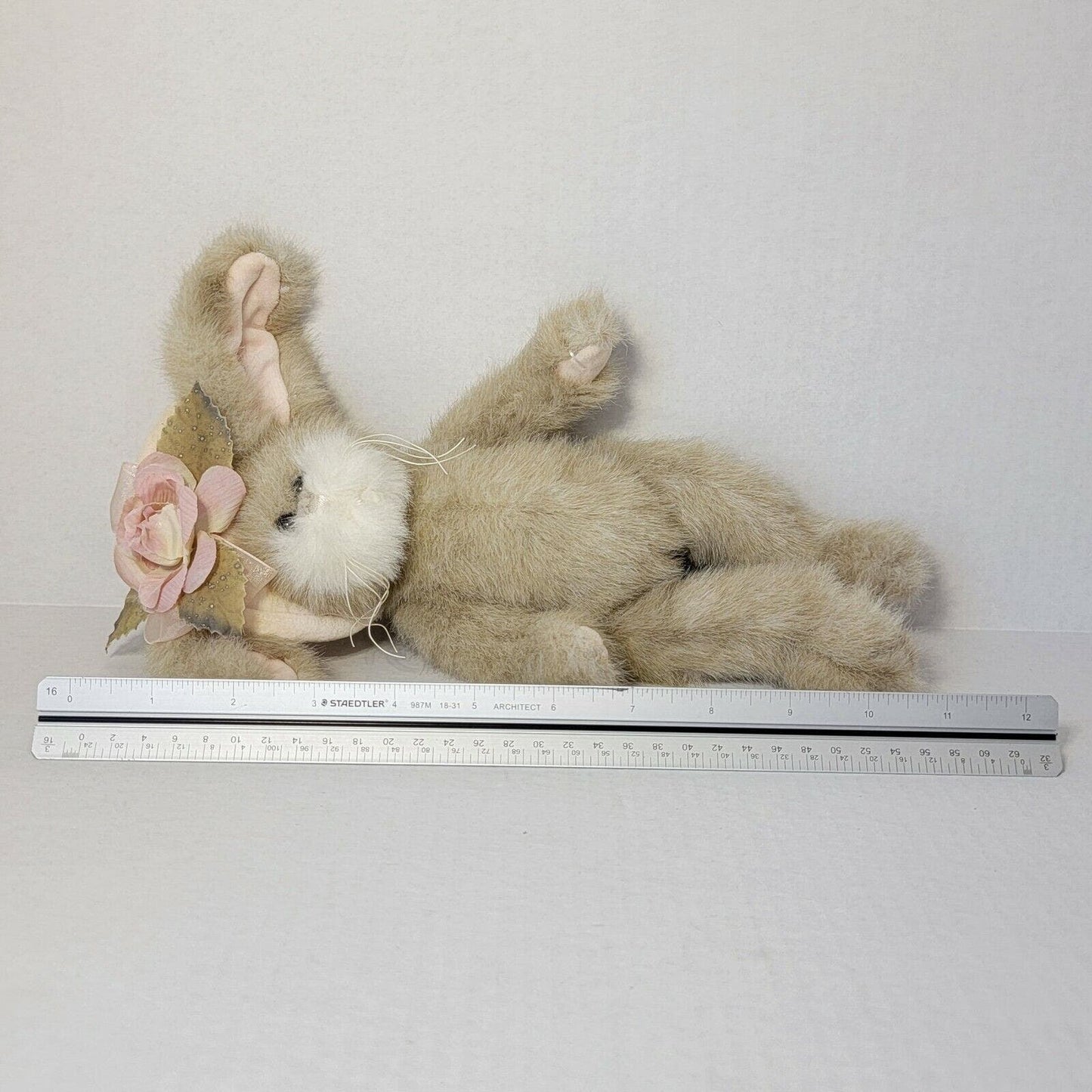 Vintage Super Soft Bunny Plush Bearington Collection Jointed Plush Easter Decor