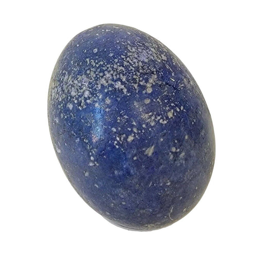 Hand Carved Stone Egg Paperweight, Blue Stone Egg, Easter Decor, Carved Egg