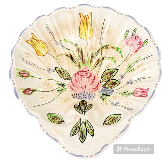 Vintage Blue Ridge China Southern Potteries Rose Deep Shell Relish Dish Floral