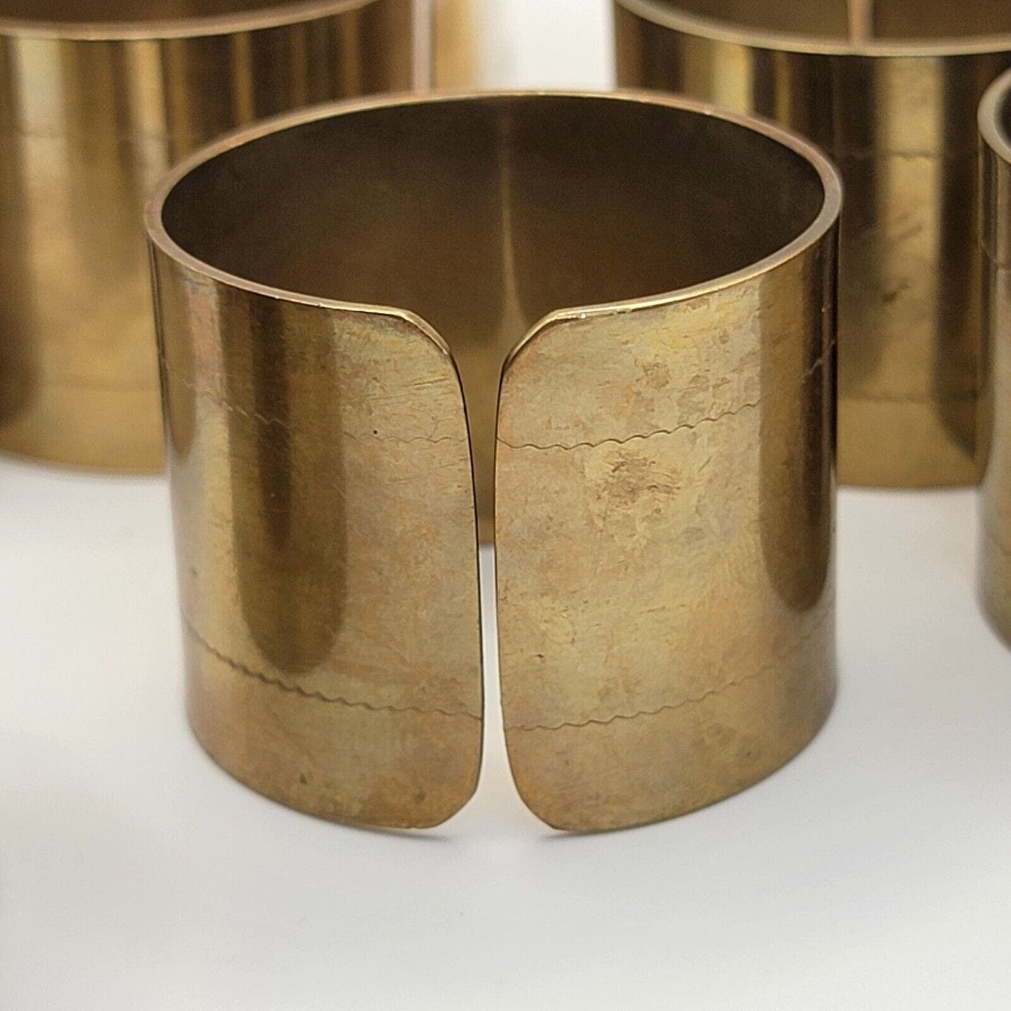 Set of 10 Solid Brass Color Napkin Ring Holders Holiday Table Decor