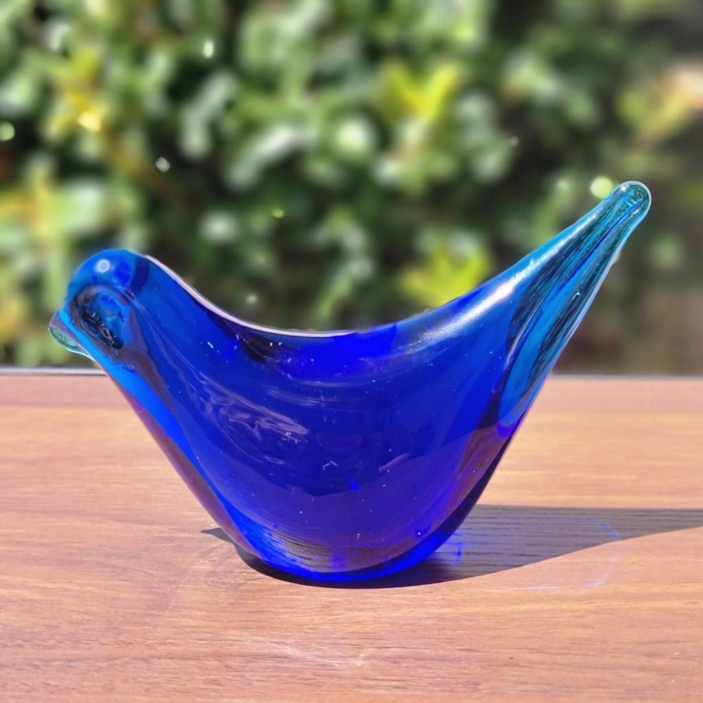 Blue Art Glass Hand Blown Glass Cobalt Blue Bird- Lynn T