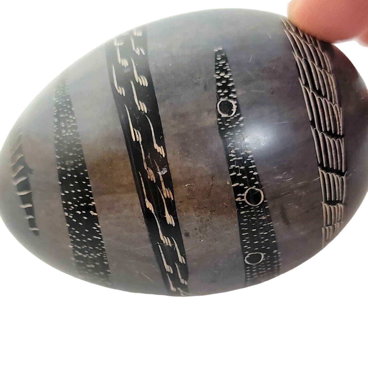 Hand Carved African Soapstone Eggs Kenya Decorative Stone Egg Paperweight Decor