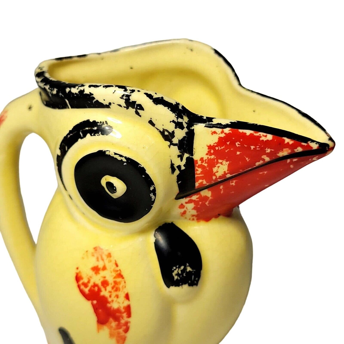 Vintage Deco Ceramic Toucan, Parrot, Kookaburra Rustic Art Deco Pitcher Creamer