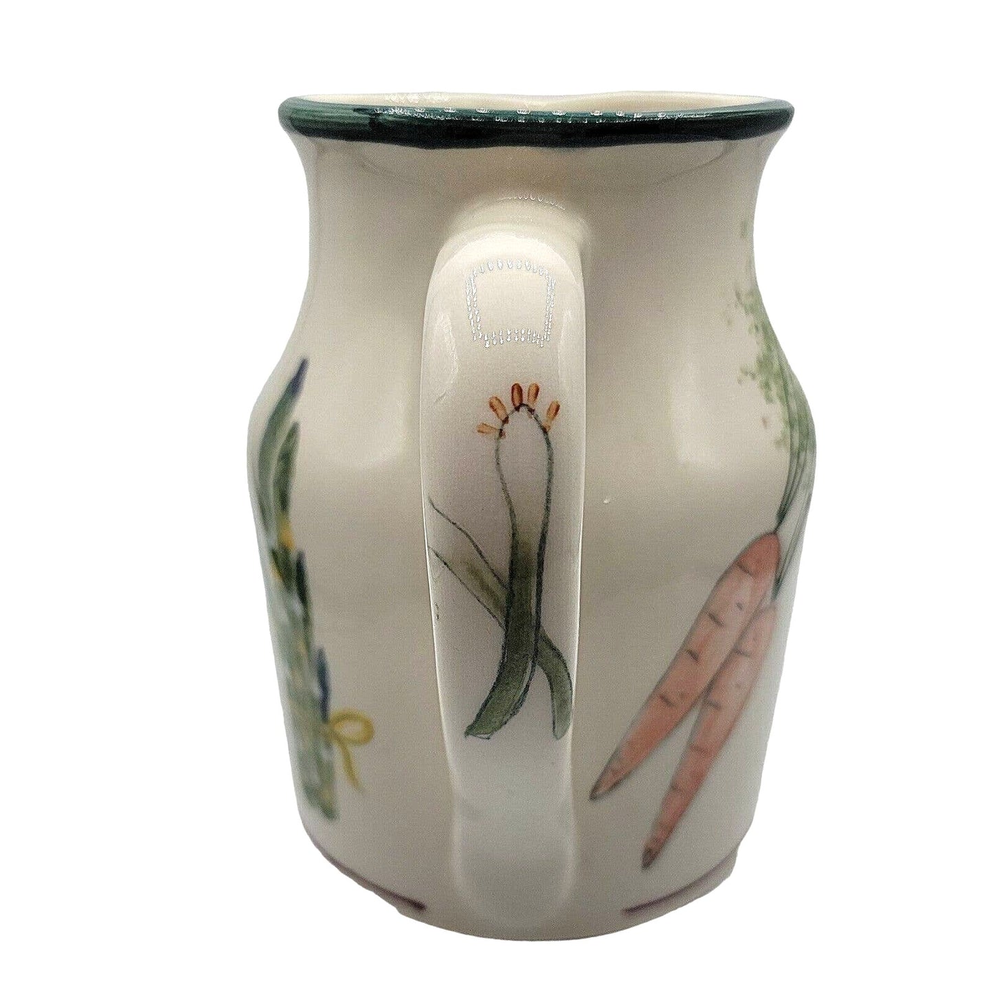 Vintage Hartstone Pottery Farmers Market Vegetable Pitcher Hand Painted Ceramic