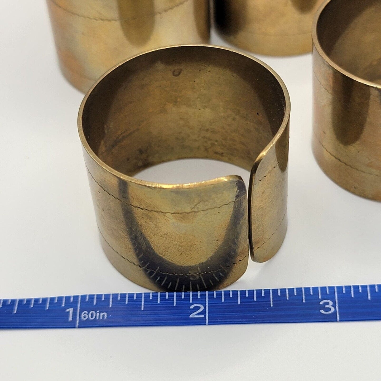 Set of 10 Solid Brass Color Napkin Ring Holders Holiday Table Decor