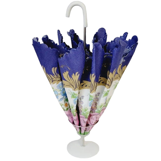 Vintage Umbrella Danica Napkin Holder Denmark White Metal Base MCM Easter Decor