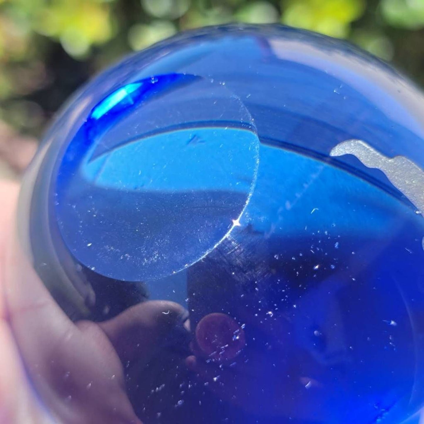 Paperweight Blue Earth World Globe Glass Ball Travel Aesthetic Cobalt 3"