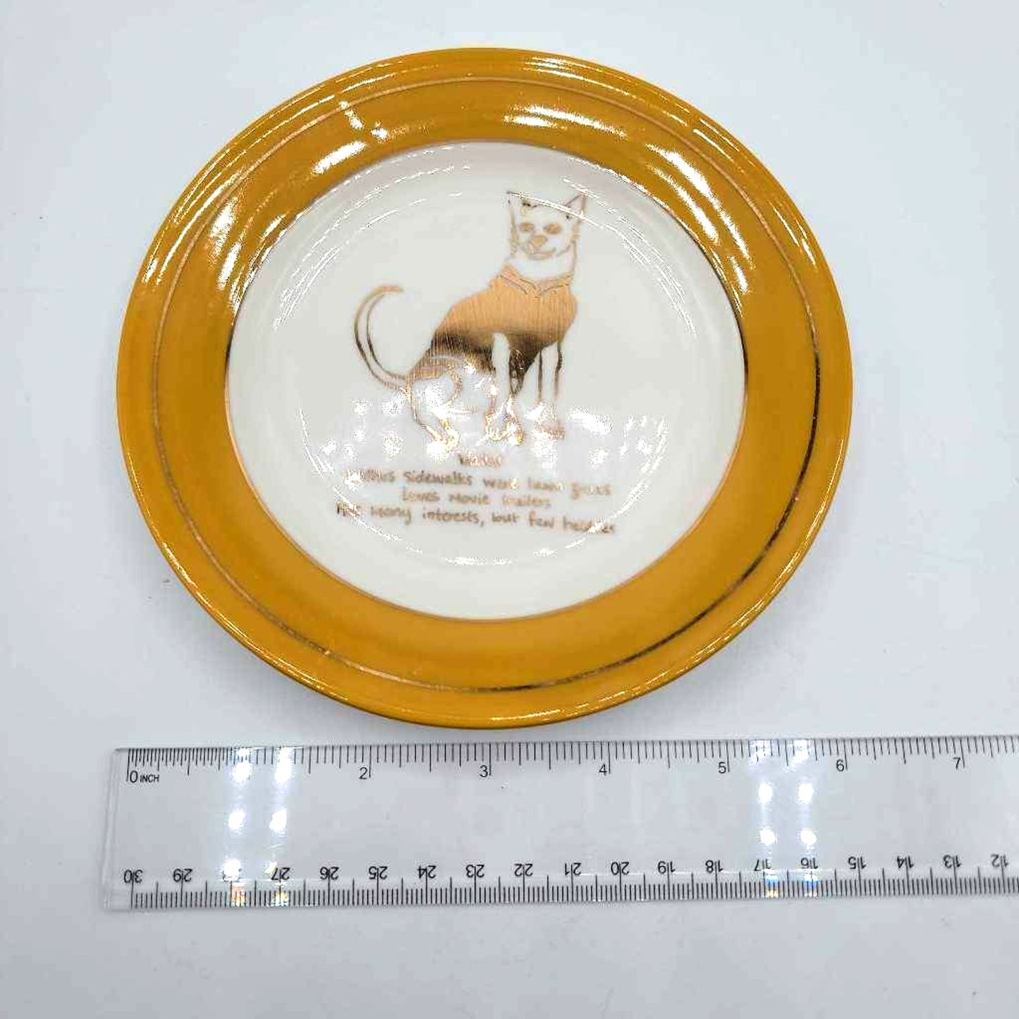 Anthropologie Walter Dog Biography Side Plate, Anthropologie Dog Plate