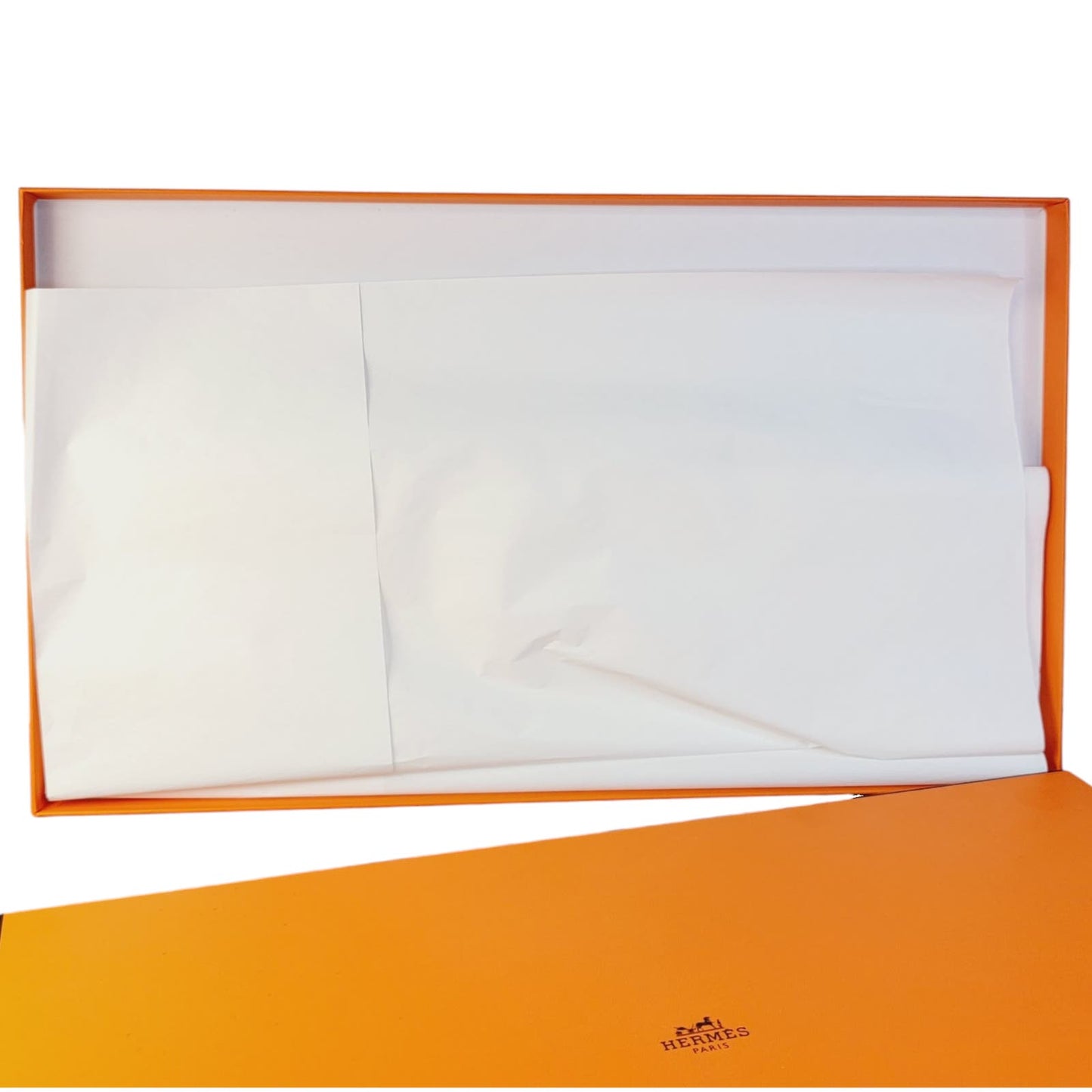 Hermes Paris 113 Empty Gift Case Storage Box Only Orange Black 15"