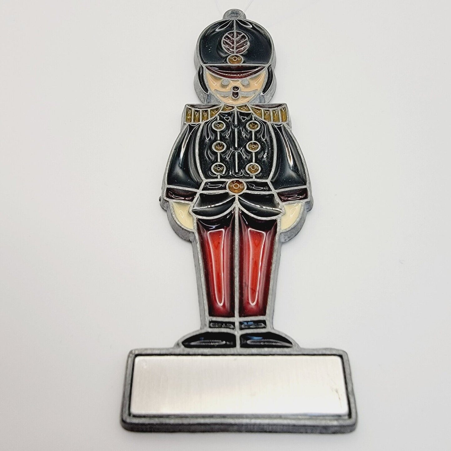 Vintage Leonard 1978 Toy Soldier Holiday Christmas Ornament Stain Glass Ornament