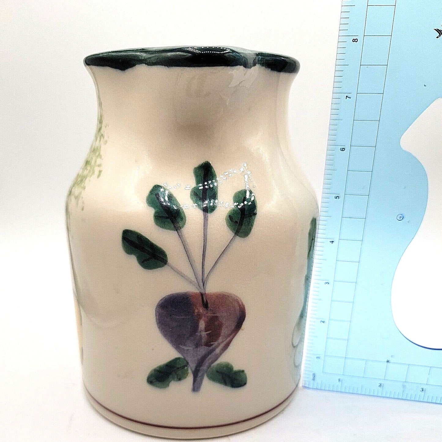 Vintage Hartstone Pottery Farmers Market Vegetable Pitcher Hand Painted Ceramic