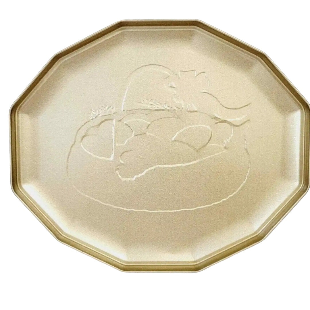 Vintage See's Candies Easter Tin 2004 Octagon Yellow Basket Eggs Gift Box